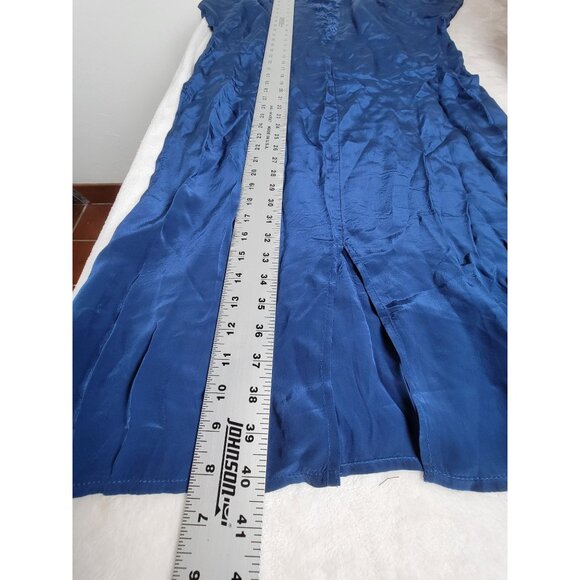 Sundance Womens Royal Blue Short Sleeve Shift Dress Small Front Slit Lace Detail - Picture 7 of 7